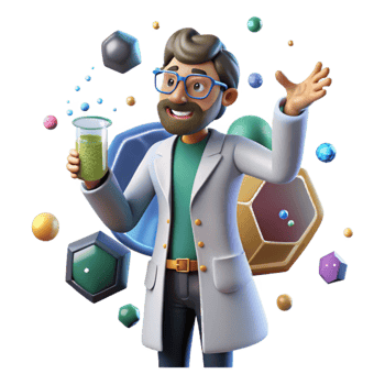 wonderful abstract Scientist Collecting Water Sample Transparent Background detailed png