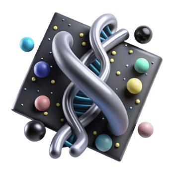 serene abstract Chromosome Model 3d Render Transparent Background exclusive png