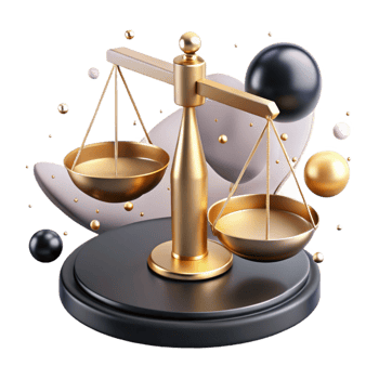 magnificent minimalist Balance Scale Tipping One Way Gold Transparent Background professional png