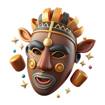 magnificent traditional Traditional African Mask Side View Cutout Element premium png