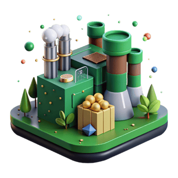 impressive contemporary Biomass Power Plant with Green Field Cutout exclusive png