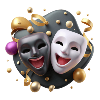 extraordinary vintage Theater Masks with Dramatic Expressions Transparent original png