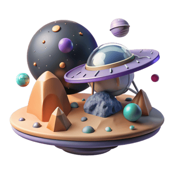 magnificent artistic Space Probe Landing on Alien Planet Cutout png
