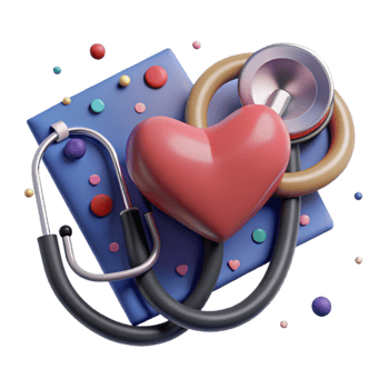 vibrant traditional Stethoscope with Heart Shape Isolated Element detailed png