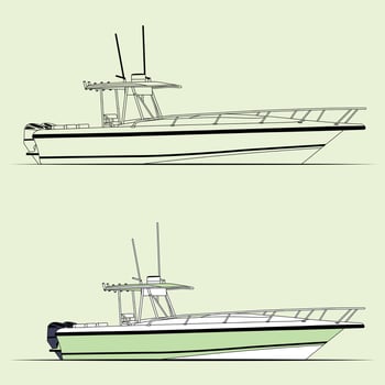 Fishing Boat Illustration Line Art vector
