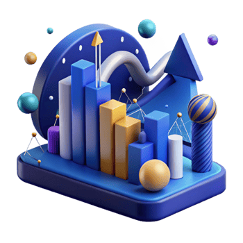 vibrant abstract Growing Stock Market Graph Blue Color Cutout Element authentic png