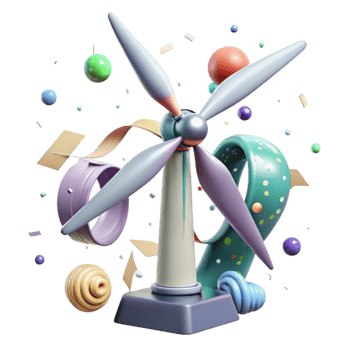 dramatic abstract Futuristic Wind Turbine Concept Art Transparent Background original png