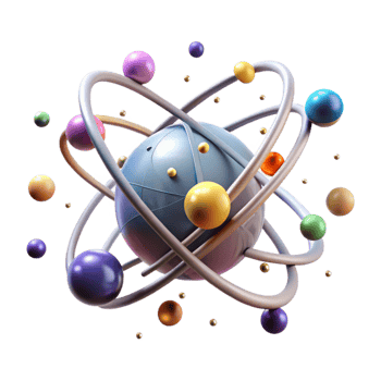 dramatic artistic Subatomic Particle Decay Illustration Transparent Background high quality png