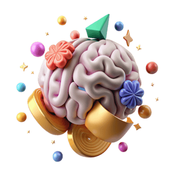 wonderful minimalist Human Brain Model Bottom View Cutout detailed png