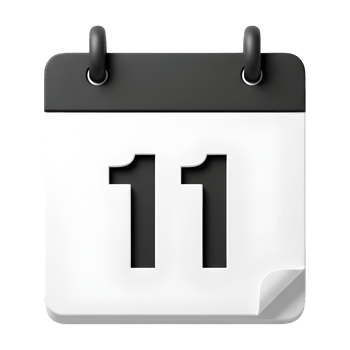 A Simple Three-Dimensional Desk Calendar Showing the Eleventh Day. png