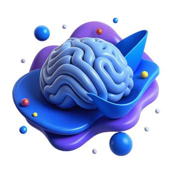 elegant modern Brain Waves Visualized Blue Isolated png