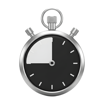 A Classic Stopwatch Showing One-Quarter of a Minute Remaining png