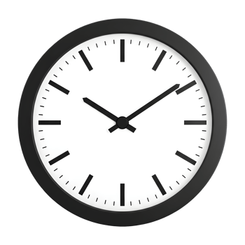 Simple Black Framed Wall Clock Showing Time png