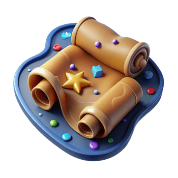 magnificent rustic Treasure Map Rolled Up Isolated on Transparent Background high resolution png