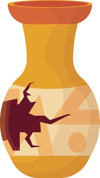 Brown Historical Clay Vase vector