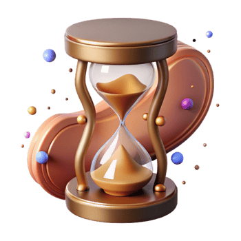 wonderful traditional Hourglass with Sand Flowing Brown Cutout original png
