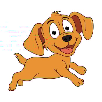 cute dog cartoon jump vector