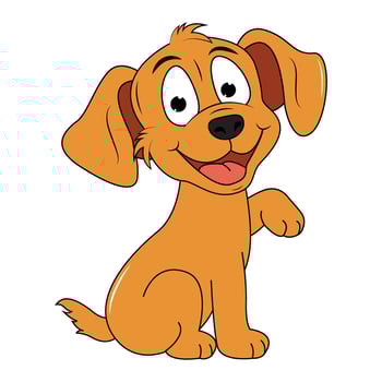 brown dog cartoon design vector