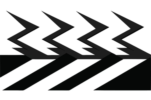 Black and white abstract zigzag pattern illustration design vector
