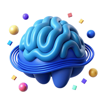 elegant minimalist Brain Waves Illustrated Blue Isolated exclusive png
