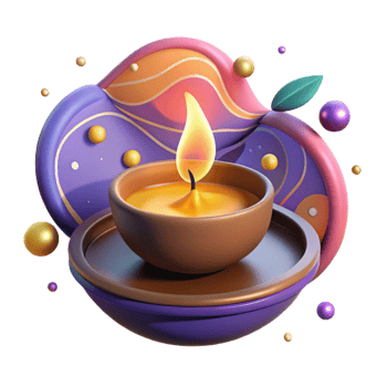stunning contemporary Diwali Diya with Warm Glow Transparent Background original png