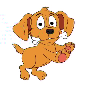 cute brown dog cartoon vector
