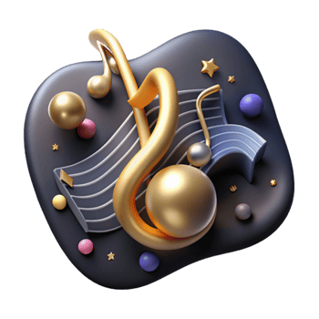 magnificent modern Musical Notes with Elegant Curves Isolated exclusive png