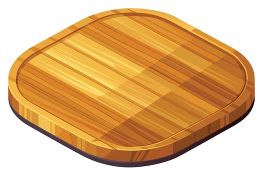 Isometric Illustration of a Wooden Cutting Board. vector