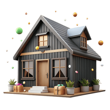 wonderful artistic Modern Farmhouse Exterior Front View Cutout original png