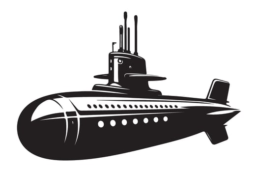 Advanced Submarine Illustration File For Navy Design Projects vector