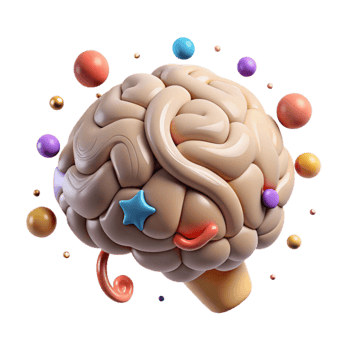 serene vintage Human Brain Illustration Simple Style Cutout png