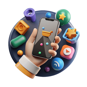 wonderful artistic Hand Holding Smartphone with Social Media Live Stream Interface Isolated professional png