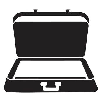 Open Briefcase Silhouette Illustration for Business Design vector