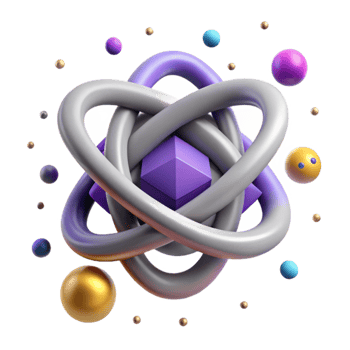 serene modern Quantum Entanglement Icon Cutout on White detailed png