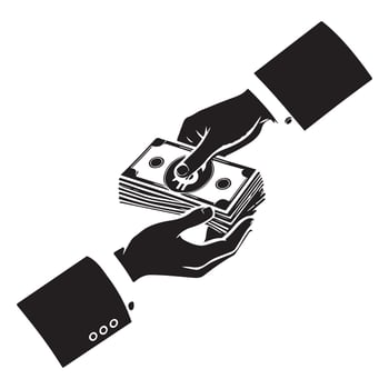 Receiving Euro Currency Stacks of Money Exchange Icon Illustration vector