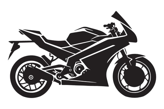 Silhouette Super Sports Bike Motorcycle Art Illustration Design vector