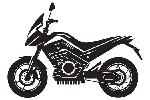 Futuristic Electric Motorcycle Silhouette Art for Creative Projects vector