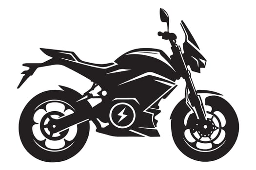 Electric Motorcycle Silhouette Illustration Modern Eco Friendly Transport vector