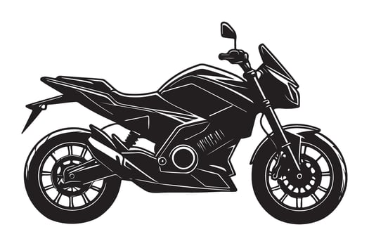 Sleek Black Motorcycle Illustration Image for Design Projects vector