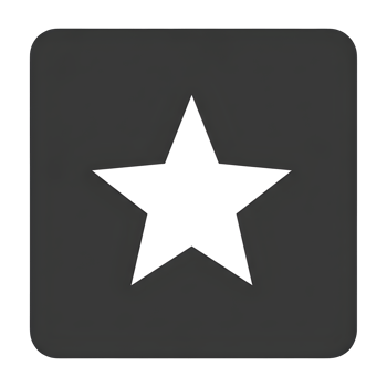 Distinctive Icon A Single White Star on Dark Gray Square png