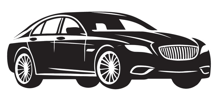 Sleek Sedan Silhouette Illustration for Automotive and Luxury Designs vector