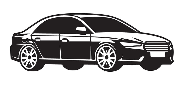 Modern car silhouette sleek sedan car design with sporty look vector