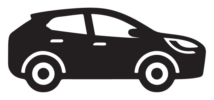 Compact Crossover SUV Car Silhouette Illustration for Transportation Design vector