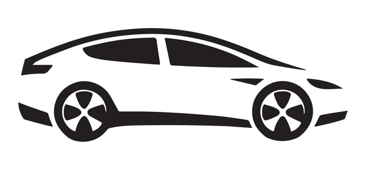 Modern Electric Car Silhouette Illustration for Sustainable Transportation vector