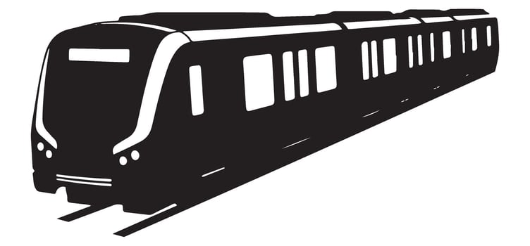 Underground Subway Train Illustration Silhouette for Transportation Design vector