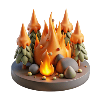 wonderful modern Forest Fire with Orange Flames Isolated Element professional png