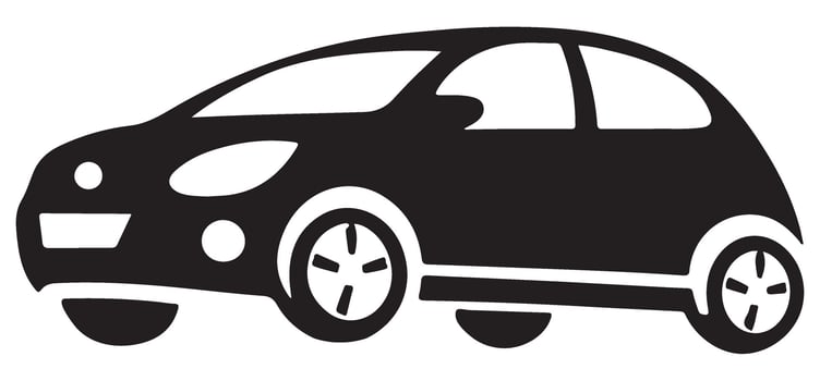 Compact Silhouette Car Illustration Vehicle Design and Transportation Theme vector