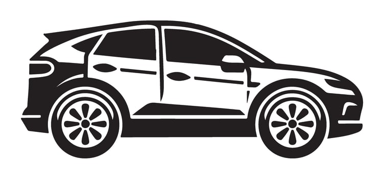 Crossover Vehicle Silhouette Illustration for Automotive Design vector