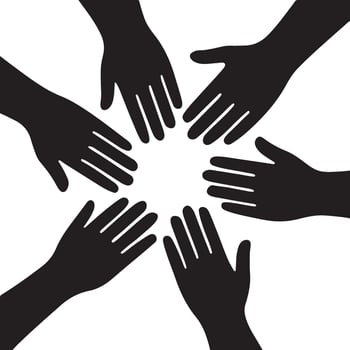Teamwork Hands in Unity A Collaboration Symbol Illustration vector