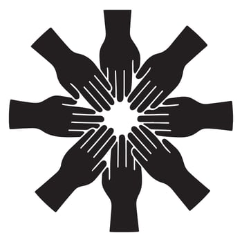 Unity in Diversity Circle of Hands Symbolizing Global Collaboration vector